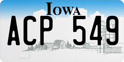 IA license plate ACP549