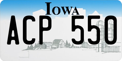 IA license plate ACP550