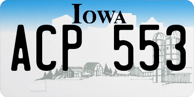 IA license plate ACP553