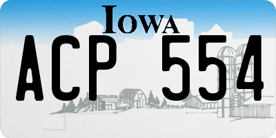 IA license plate ACP554