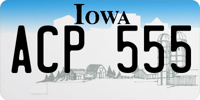 IA license plate ACP555