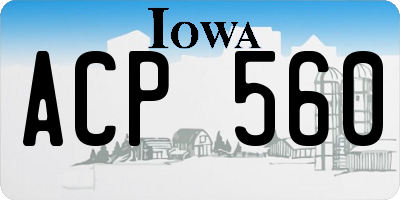 IA license plate ACP560
