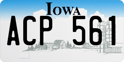 IA license plate ACP561