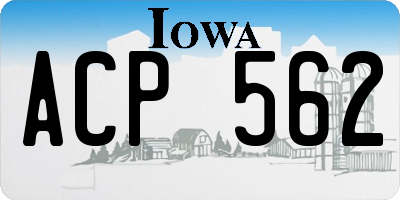 IA license plate ACP562