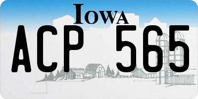 IA license plate ACP565