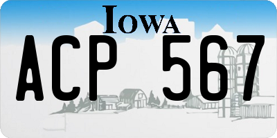 IA license plate ACP567