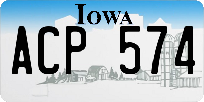 IA license plate ACP574