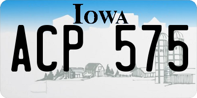 IA license plate ACP575