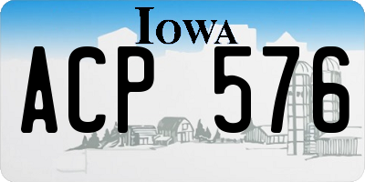 IA license plate ACP576