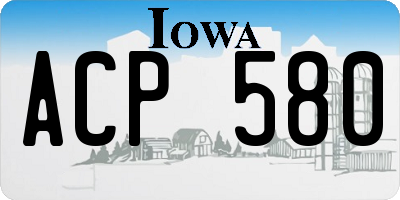 IA license plate ACP580