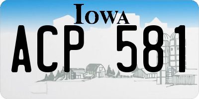 IA license plate ACP581