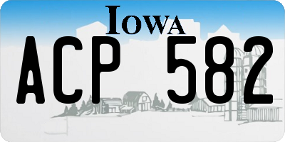 IA license plate ACP582
