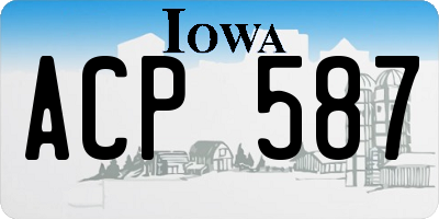 IA license plate ACP587