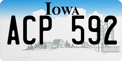 IA license plate ACP592