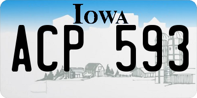 IA license plate ACP593
