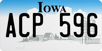 IA license plate ACP596