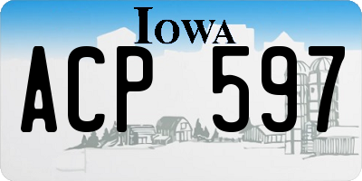 IA license plate ACP597