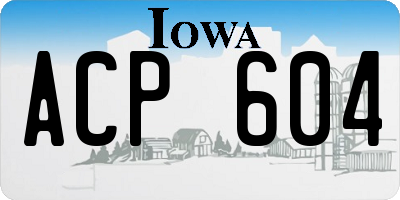 IA license plate ACP604