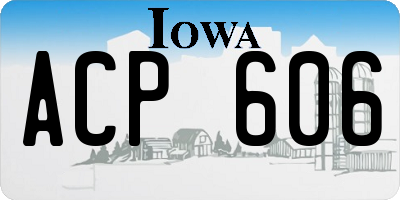 IA license plate ACP606