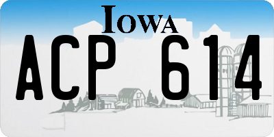 IA license plate ACP614