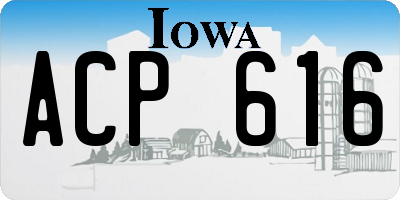IA license plate ACP616