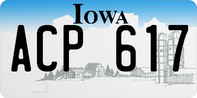IA license plate ACP617