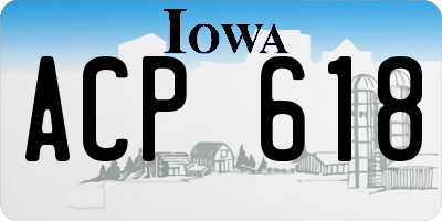 IA license plate ACP618