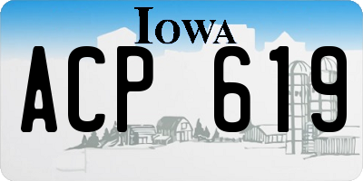 IA license plate ACP619