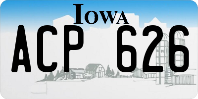 IA license plate ACP626