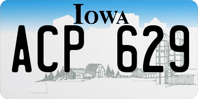 IA license plate ACP629