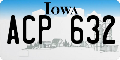 IA license plate ACP632