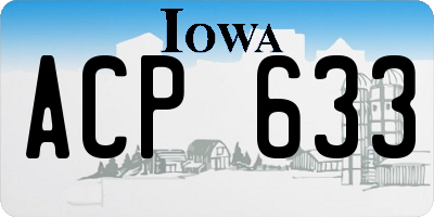 IA license plate ACP633