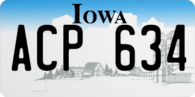 IA license plate ACP634