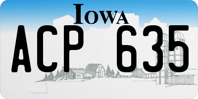 IA license plate ACP635