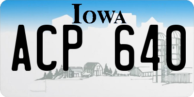 IA license plate ACP640