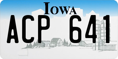 IA license plate ACP641