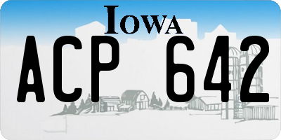 IA license plate ACP642