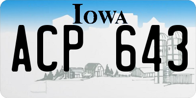 IA license plate ACP643