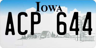 IA license plate ACP644
