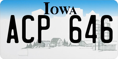 IA license plate ACP646
