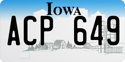 IA license plate ACP649