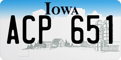 IA license plate ACP651