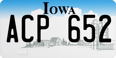 IA license plate ACP652