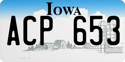 IA license plate ACP653