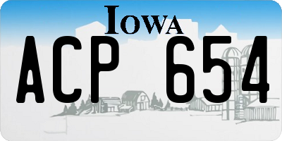 IA license plate ACP654