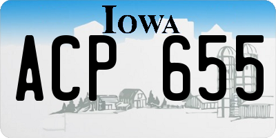 IA license plate ACP655