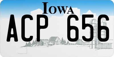 IA license plate ACP656
