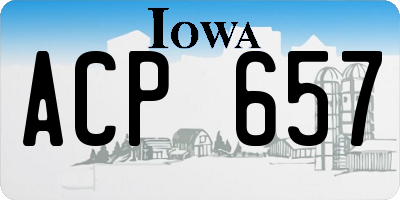 IA license plate ACP657