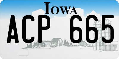 IA license plate ACP665