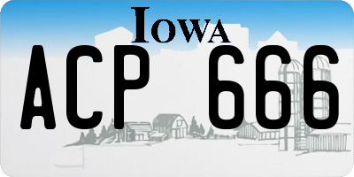 IA license plate ACP666